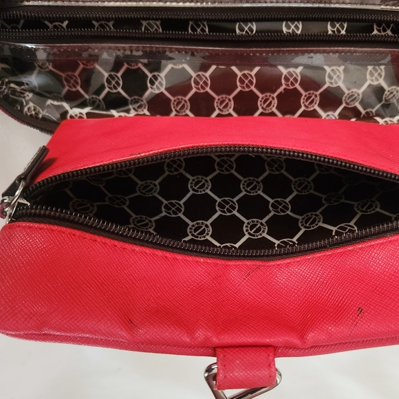 Henri Bendel Iconic Red Brown Runway Model Travel Weekender Hanging Bag w/Hook! - Picture 10 of 14